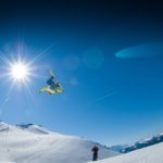 snow board jumping