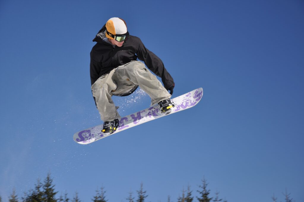 snowboarder jumping